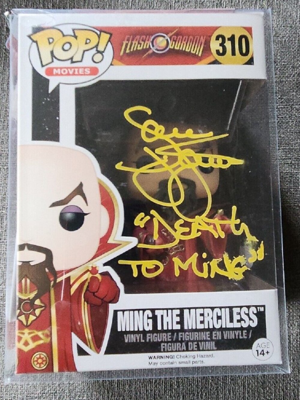 Sam J. Jones signed Funko POP! Movies Flash Gordon Emperor Ming the Merciless